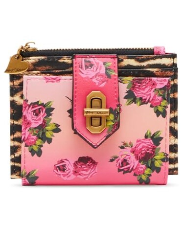 Betsey Johnson Leopard Floral Bifold Wallet