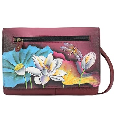 Anna by Anuschka Womens Original Leather HandPainted Organizer Wallet On a String