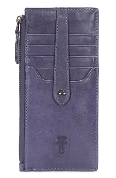 Frye Womens Melissa Snap Card Wallet Eggplant One Size