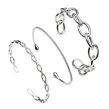 Maya J Harmony Trio Bracelets Stack of 3 White