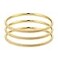 Kainier 3mm 14K Gold Plated Bangle Bracelets 3mm Elegant Thin Round Bangles for Women Stackable Solid Bracelets Sets Ideal Gift for Love Gold A 75 Inches