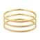 Kainier 3mm 14K Gold Plated Bangle Bracelets 3mm Elegant Thin Round Bangles for Women Stackable Solid Bracelets Sets Ideal Gift for Love Gold A 75 Inches