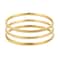 Kainier 3 PCS 14K Gold Plated Bangle Bracelets 3mm Elegant Thin Round Bangles for Women Stackable Solid Bracelets Sets Ideal Gift for Love