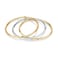 NOKMIT Triple Interlocked Stackable Bangle Bracelets for Women 3Pack TwoTone High Polished Stainless Steel Bangle Set Classic Plain Thin NonTarnish GoldSilver 85 inch