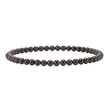Cherry Tree Collection Small Medium Large Sizes Gemstone Beaded Bracelets For Women and Men 4mm Round Beads Black Agate Medium