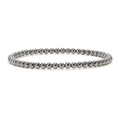 Cherry Tree Collection Small Medium Large Sizes Gemstone Beaded Bracelets For Women and Men 4mm Round Beads Hematite Large