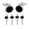 Cuff-Daddy Mens Black Onyx SpringBack Tuxedo Cufflinks Studs Formal Set with Presentation Gift Box
