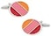Cuff-Daddy CuffDaddy Stylish Enamel Orange Pink Red Oval Cufflinks with Presentation Box