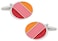 Cuff-Daddy CuffDaddy Stylish Enamel Orange Pink Red Oval Cufflinks with Presentation Box