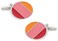Cuff-Daddy CuffDaddy Stylish Enamel Orange Pink Red Oval Cufflinks with Presentation Box