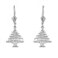 Claddagh Gold Lebanese Cedar Tree Dangle Earrings in Textured Sterling Silver