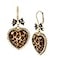 Betsey Johnson Leopard Heart Drop Earrings