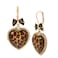 Betsey Johnson Leopard Heart Drop Earrings