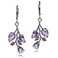 Silvershake 466ct Genuine Amethyst 925 Sterling Silver Leaf Leverback Dangle Earrings