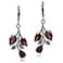 Silvershake 57ct Natural Garnet 925 Sterling Silver Leaf Leverback Dangle Earrings