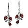Silvershake 57ct Natural Garnet 925 Sterling Silver Leaf Leverback Dangle Earrings