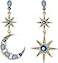 Betsey Johnson Celestial Moon Star Drop Earrings