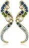 Betsey Johnson Pave Crystal Snake Front Back Linear Earrings