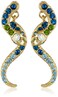 Betsey Johnson Pave Crystal Snake Front Back Linear Earrings