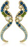 Betsey Johnson Pave Crystal Snake Front Back Linear Earrings