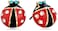 Betsey Johnson Red Black Ladybug Stud Earrings