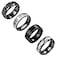 yfstyle 4PCS Stainless Steel Rings for Men Wedding Stackable Bands Black Plated Matte Finish Size 612