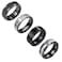 yfstyle 4PCS Stainless Steel Rings for Men Wedding Stackable Bands Black Plated Matte Finish Size 612
