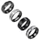 yfstyle 4PCS Stainless Steel Rings for Men Wedding Stackable Bands Black Plated Matte Finish Size 612