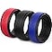 Rinfit Silicone Rings for Men 9mm Wide 2mm Thick Mens Rubber Wedding Bands Infinity Ring with 2 Layers Pack R Size 10