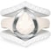 Rinfit Silicone Rings Women Rubber Wedding Bands Stackable Ring Enhancer Metal Framed Pear Pack C WhiteSilver 2 Stackable Rings Size 7
