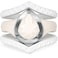 Rinfit Silicone Rings Women Rubber Wedding Bands Stackable Ring Enhancer Metal Framed Pear Pack C WhiteSilver 2 Stackable Rings Size 7