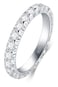 BORUO 925 Sterling Silver Ring Cubic Zirconia CZ Wedding Band Stackable Ring 3mm Size 6