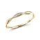 Santuzza 10K Yellow Solid Gold Genuine Diamond Dainty Twisted Stacking Ring for Women 6