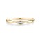 Santuzza 10K Yellow Solid Gold Genuine Diamond Dainty Twisted Stacking Ring for Women 6