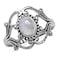 Silvershake Natural Moonstone 925 Sterling Silver Victorian Style Rope Ring Size 55
