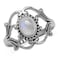 Silvershake Natural Moonstone 925 Sterling Silver Victorian Style Rope Ring Size 55