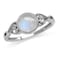 Silvershake 7mm Natural Moonstone 925 Sterling Silver Victorian Style Solitaire Ring Size 75