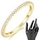 MINDDHA Gold Vermail RingsGold Cubic Zirconia Rings for WomenWedding Band Stackable Eternity Band 15mm Band Size 9