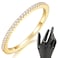 MINDDHA Gold Vermail RingsGold Cubic Zirconia Rings for WomenWedding Band Stackable Eternity Band 15mm Band Size 9
