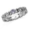 Silvershake Petite Genuine Tanzanite 925 Sterling Silver Flower Stack Stackable Eternity Ring Size 5