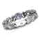 Silvershake Petite Genuine Tanzanite 925 Sterling Silver Flower Stack Stackable Eternity Ring Size 5
