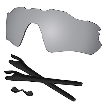 Predrox Silver Mirror Radar EV Path Lenses Rubber Kits Replacement for Oakley Sunglass OO9208 Polarized