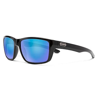 Suncloud Mayor Polarized Sunglass with Polycarbonate Lens Black FrameBlue Mirror