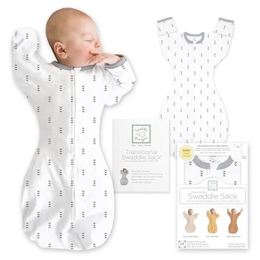 SwaddleDesigns Transitional Swaddle Sack Arms Up HalfLength Sleeves Mitten Cuffs Swaddle for Newborn Transition to Baby Sleep Sack Wearable Blanket Medium 36 month 1421 lb Tiny Arrows