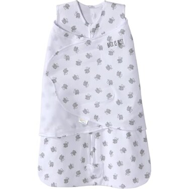 HALO 100 Cotton Sleepsack Swaddle 3Way Adjustable Wearable Blanket TOG 15 Lamb Scribble White Newborn 03 Months