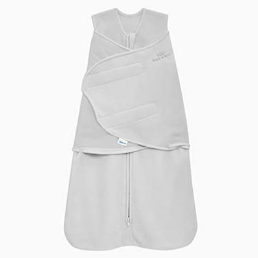 HALO MicroFleece Sleepsack Swaddle 3Way Adjustable Swaddle Blanket for Newborn and Infants TOG 30 for Cold Climates Hip Healthy Grey Small 36 Months