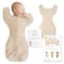 SwaddleDesigns Transitional Swaddle Sack Arms Up HalfLength Sleeves Mitten Cuffs Most Gradual Transition Swaddle for Newborns to Baby Sleep Sack Small 03 Month 614 lb Heathered Oatmeal