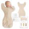 SwaddleDesigns Transitional Swaddle Sack Arms Up HalfLength Sleeves Mitten Cuffs Most Gradual Transition Swaddle for Newborns to Baby Sleep Sack Small 03 Month 614 lb Heathered Oatmeal