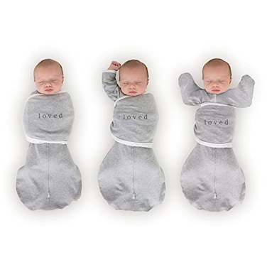 SwaddleDesigns 6way Omni Swaddle Sack Arms Up Swaddle for Newborn More Options to Calm Startle Reflex Improves Sleep Easy Transition Baby Sleep Sack Small 03 month Gray Loved