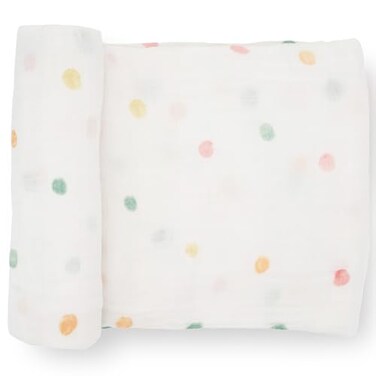 Little Unicorn Premium Cotton Swaddle Baby Blanket Breathable Fabric for swaddling Play Nursing More Party Dots